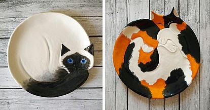 Русинка создава импресивни керамички садови во форма на свиткани мачки